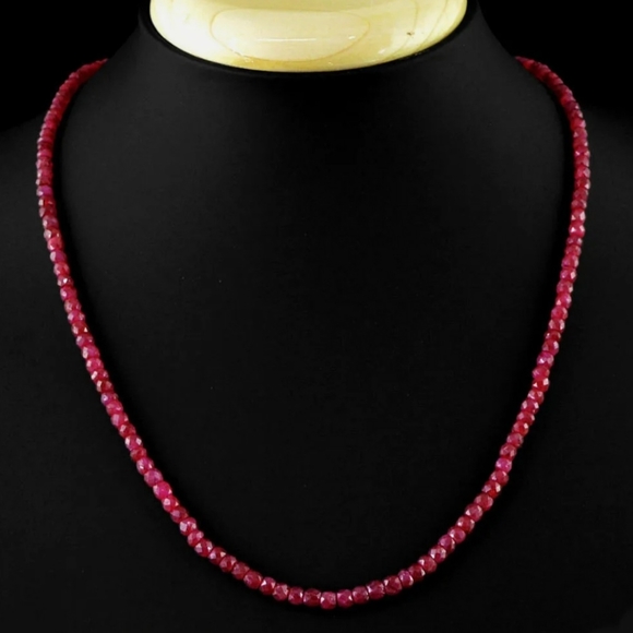 Natural Ruby Untreated Dainty Necklace - Picture 3 of 15